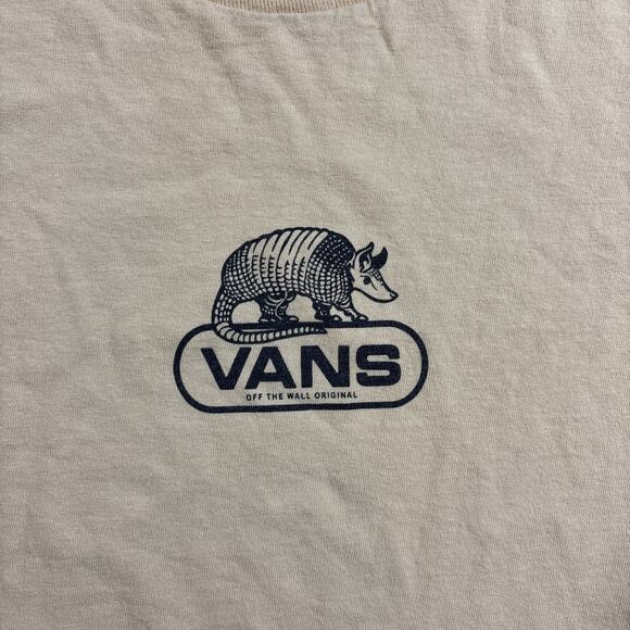 Vans T-Shirt Mens Large Beige Armadillo Graphic Logo Tee Skate Classic Fit Cotto - Picture 2 of 6